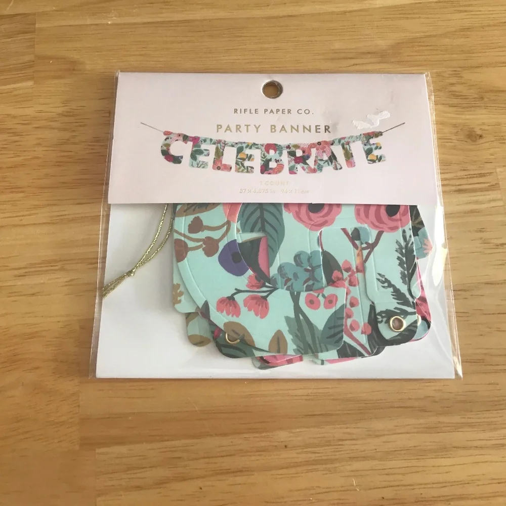 Rifle Paper Candles and Party Banner “CELEBRATE”